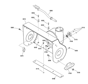 Auger Housing Assembly Diagram and Parts List for 1695931 2010 Briggs and Stratton Snow Blower